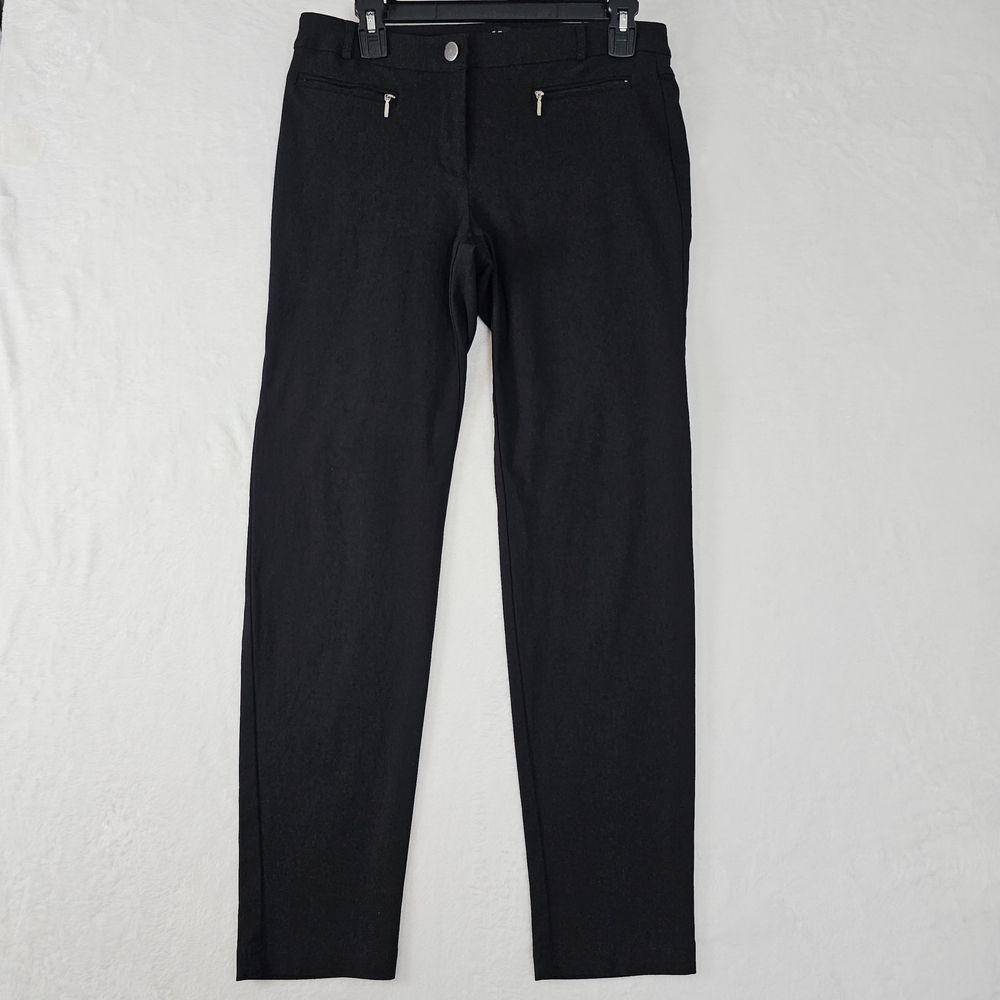 SOHO Apparel Ltd Women's Black Dress Pants Size 12 Zipper Pockets Stretch